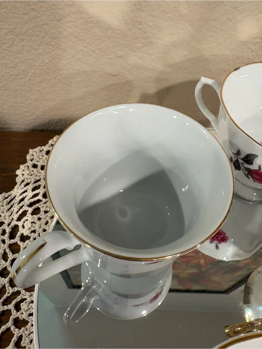 VTG Mismatched Tea Cups Lot of 4 Pink Rose Floral China Party Decor No Saucers